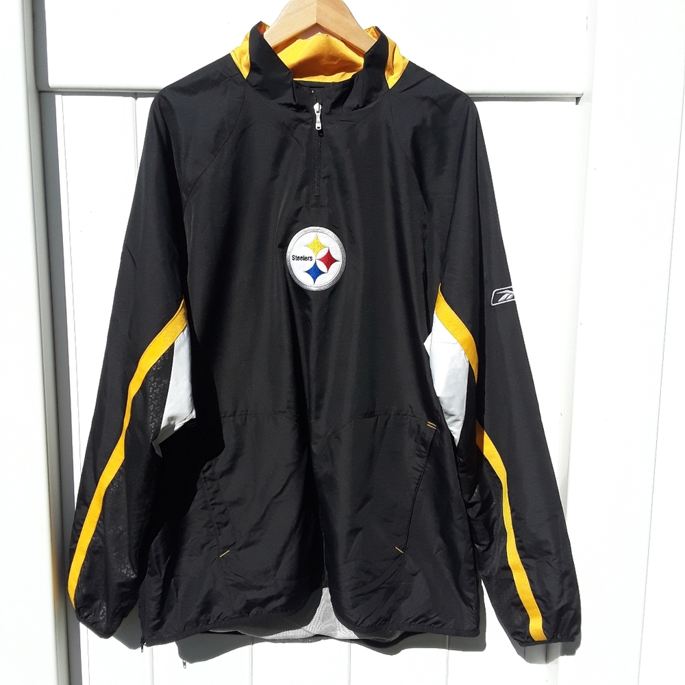 NFL Pittsburgh Steelers Authentic SIDELINE Jacket REEBOK Sz XL 1/4 ZIP JACKET